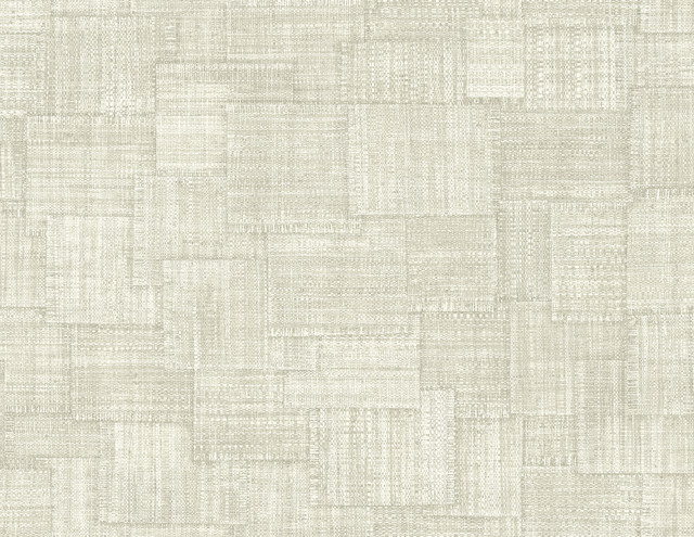Woven Blocks Oyster by Seabrook Wallpaper Raffia United States 60.75 20.87" 27" - Fabric Carolina -