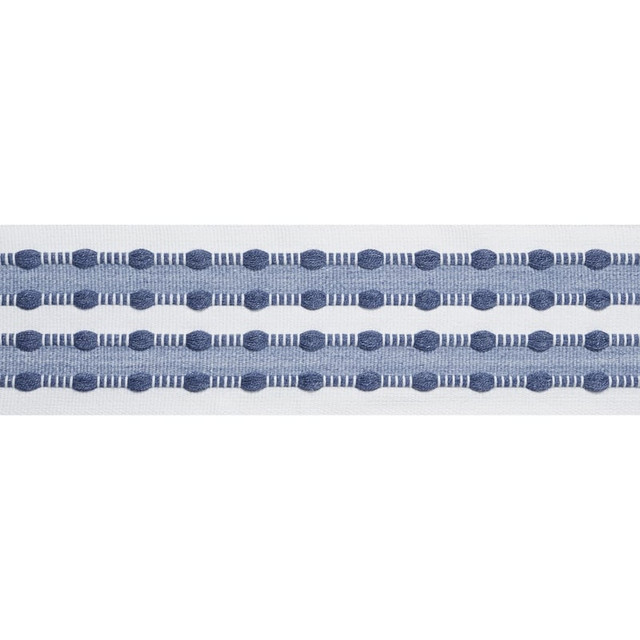 Skipper Tape Oxford Blue E12415 by Thibaut Trim Thibaut Trim Skipper Tape Oxford Blue E12415Trim TAPES & TRIMS VOL. 6 100% Recycled Solution Dyed Acrylic GERMANY </p><p>Repeat: H: , V: 0.75 2.5 - Fabric Carolina -