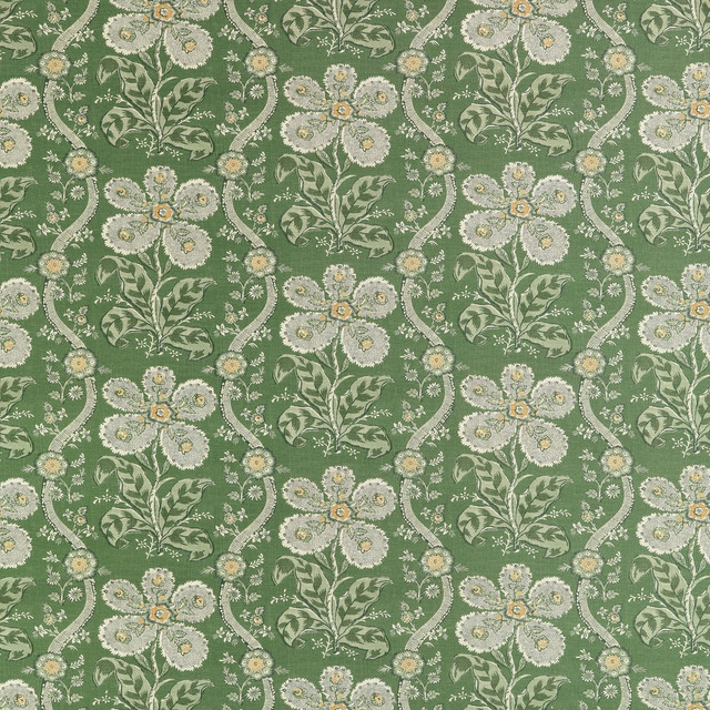 St. Gilles Green by Anna French Fabric Anna French Fabric St. Gilles GreenFabric CLERMONT FABRIC BOOK 100% Linen UNITED KINGDOM </p><p>Repeat: H: 27, V: 15 54  - Fabric Carolina -