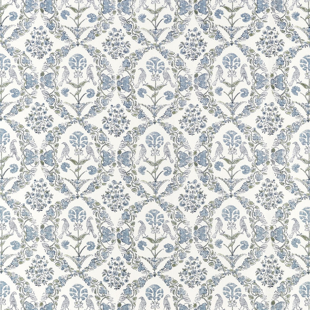 Paloma Blue and Green by Anna French Fabric Anna French Fabric Paloma Blue and GreenFabric CLERMONT FABRIC BOOK 100% Linen UNITED STATES </p><p>Repeat: H: 26.5, V: 26 54  - Fabric Carolina -