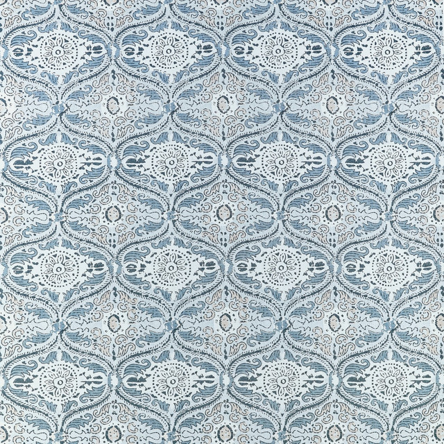 Cecilia Spa Blue by Anna French Fabric Anna French Fabric Cecilia Spa BlueFabric CLERMONT FABRIC BOOK 90% Cotton, 10% Linen UNITED KINGDOM </p><p>Repeat: H: 13.5, V: 26.5 54  - Fabric Carolina -
