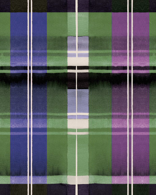 KERSCHDORF Plaid Foliage Wallpaper (WP30279) by Mind The Gap | WP30279 | TRANSYLVANIAN RHAPSODY | 1 roll x 52 x 1000 cm / 20.5 x 393.7in | 0.52m / 20.5in | 10m / 393.7in | 5.20sqm / 55.9sq ft | L50cm / L19.6in | Blue, Green, Purple | Non-woven Satin | Paste the wall | 1 roll in a box | Fabric Carolina | https://www.fabriccarolina.com/