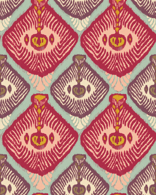 TOROCKO Plume Wallpaper (WP20921) by Mind The Gap | WP20921 | TRANSYLVANIAN RHAPSODY | 1 roll x 52 x 900 cm / 20.47 x 354.33 in | 0.52m / 20.5in | 9m / 354in | 4.68sqm / 50sq ft | L66cm / L25.9in | Yellow, Red, Purple, Light Blue | Non-woven Textured | Paste the wall | 1 roll in a box | Fabric Carolina | https://www.fabriccarolina.com/