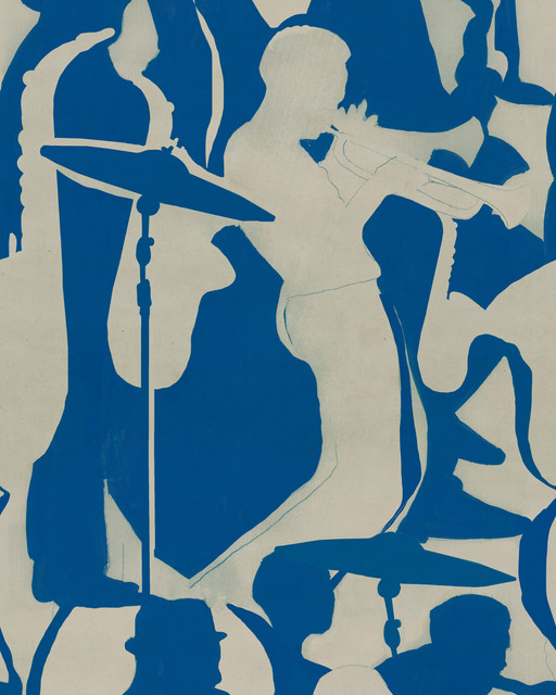 TRIPPING Blue Wallpaper (WP30246) by Mind The Gap | WP30246 | JAZZ LIVE | 1 roll x 52 x 1000 cm / 20.5 x 393.7in | 0.52m / 20.5in | 1000 cm / 393.7in | 5.20sqm / 55.9sq ft | 100cm / 39.3in | Blue, Grey | Non-woven Satin | Paste the wall | 1 roll in a box | Fabric Carolina | https://www.fabriccarolina.com/