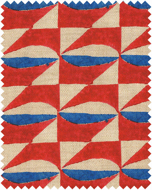 STOVE TILE Linen (FB00182) by Mind The Gap | FB00182 | TRANSYLVANIAN RHAPSODY | Taupe, Blue, Red | Meter | 140(±5%)x100 | (W)22.5 x (L)22cm / (W)8.8 x (L)8.6 in | Stonewashed | 100% Linen | Fabric Carolina | https://www.fabriccarolina.com/