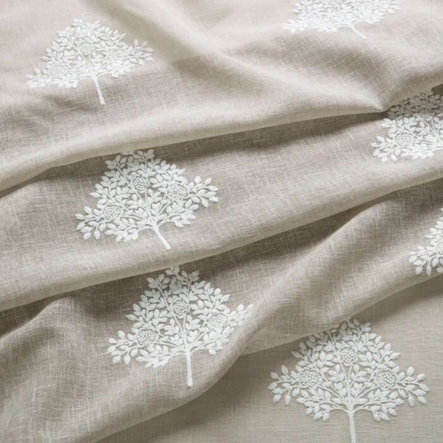 7918 Marigold Tree Sheer 2 Mushroom by Wmah Fabric