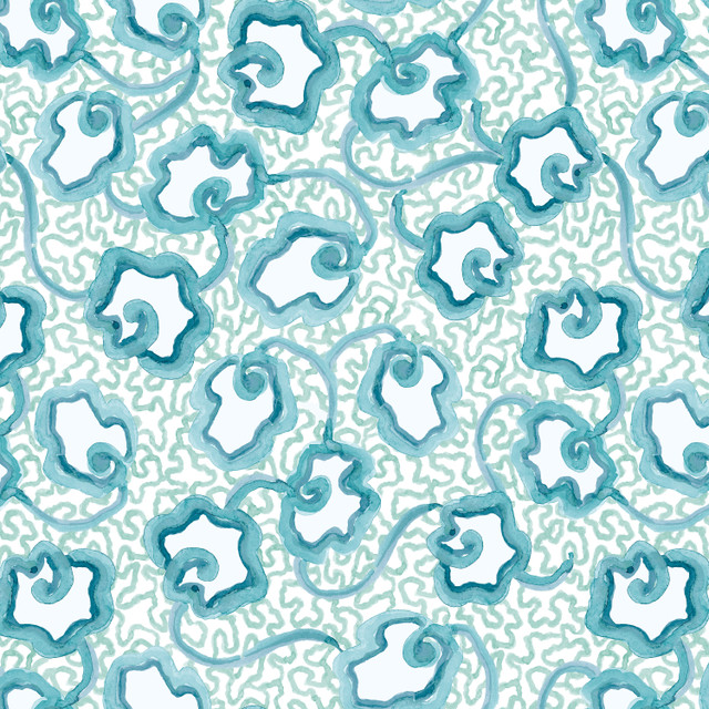 W7903 Waterlily 2 Seaglass by Aoc Wallcovering