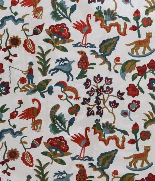 Carousel Cabernet by Roth & Tompkins Fabric - 100% Cotton - India - 0-15,000 double rubs - V: 18.5"  H: 27" - 54" - Fabric Carolina -