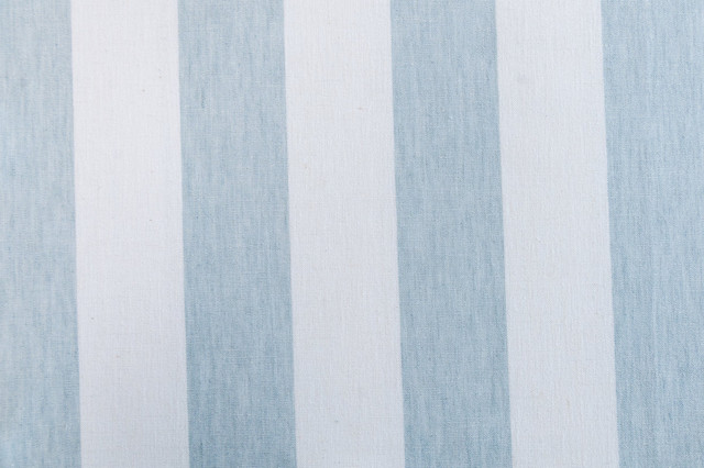 Matera Stripe Lake by Roth & Tompkins Fabric - 40% Polyester, 35% Cotton, 25% Linen - India - 100,000 - H: 4.125" - 54" - Fabric Carolina -