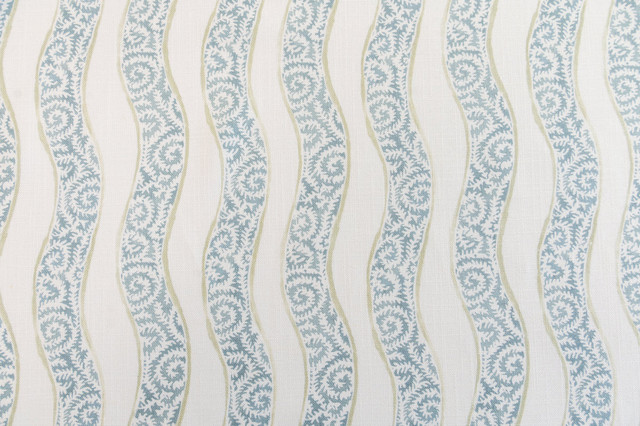 Seychelles Seaglass by Roth & Tompkins Fabric - 50% Cotton, 35% Viscose, 15% Linen - India - 15,000 - V: 11.5"  H: 9" - 54" - Fabric Carolina -