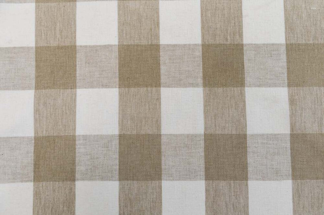 Vespa Check Linen by Roth & Tompkins Fabric