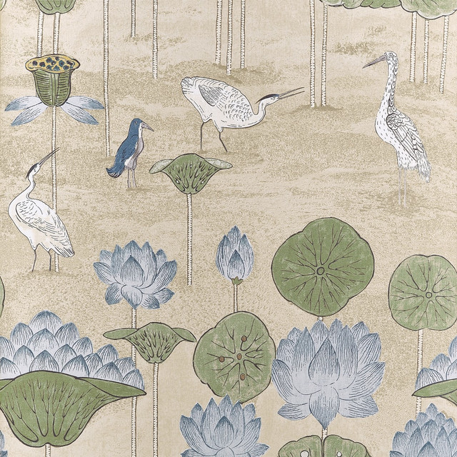 Malea Sage T14638 by Thibaut Wallpaper Thibaut Wallpaper Malea Sage T14638Wallpaper FAIRHAVEN Non Woven Repeat: H: , V: 34.75 27 - Fabric Carolina -