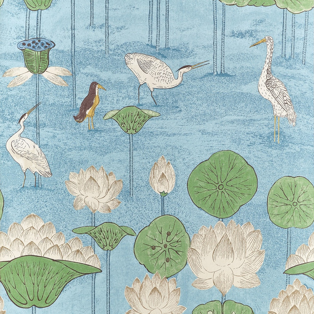 Malea Sky Blue T14637 by Thibaut Wallpaper Thibaut Wallpaper Malea Sky Blue T14637Wallpaper FAIRHAVEN Non Woven Repeat: H: , V: 34.75 27 - Fabric Carolina -