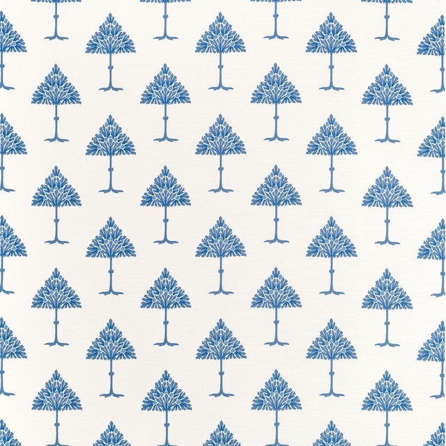 May Tree Blue and White F914616 by Thibaut Fabric Thibaut Fabric May Tree Blue and White F914616Fabric FAIRHAVEN FABRIC BOOK 100% Cotton Repeat: H: 13.5, V: 12.5 54 - Fabric Carolina -