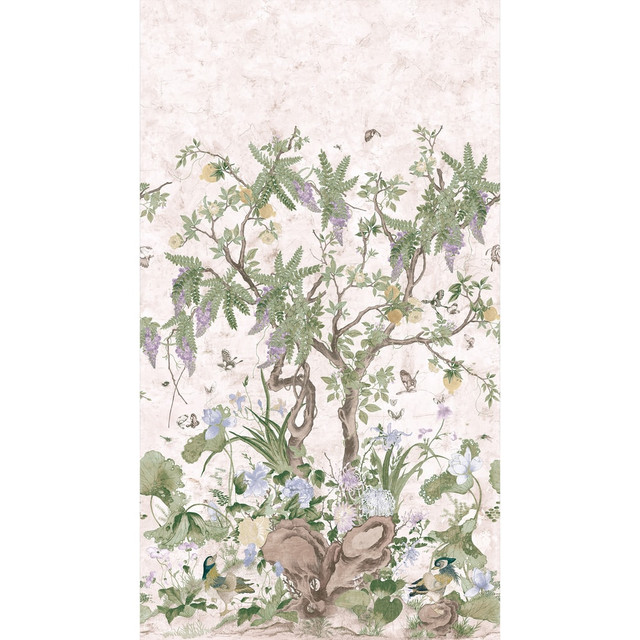 Wild Wisteria Mural 3 Panel Set Lavender and Blue TM4506 by Thibaut Designer Wallpaper Thibaut Wallpaper WILD WISTERIA MURAL Lavender and Blue TM4506Wallpaper MURAL RESOURCE Wallpaper Repeat: H: , V:  81 - Fabric Carolina -
