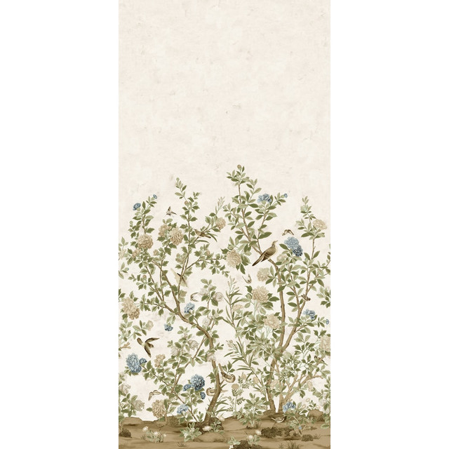 Jardin Bloom Mural 2 Panel Set Natural TM4509 by Thibaut Designer Wallpaper Thibaut Wallpaper JARDIN BLOOM MURAL Natural TM4509Wallpaper MURAL RESOURCE Wallpaper Repeat: H: , V:  68 - Fabric Carolina -