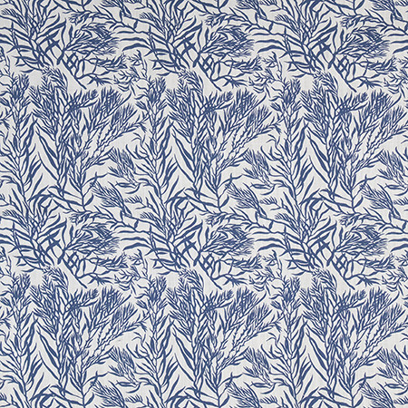 Aquatic Life Moonlight Blue 1401211000 by Carole Exclusive Designer Blue Horizon 97% POLYESTER, 3% LINEN PAKISTAN 50,000 Wyzenbeek Double Rubs 13 1/2" V , 9" H 56" Carole Fabrics Fabric - Swanky Fabrics -