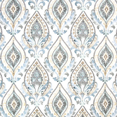 Artichoke Blues by Carole Designer Fabric Simplicity By Design 7th Generation 100% Cotton Spain 30,000 Wyzenbeek Double Rubs 13 1/2" V, 13 1/2" H 54" Carole Fabrics Fabric - Swanky Fabrics -