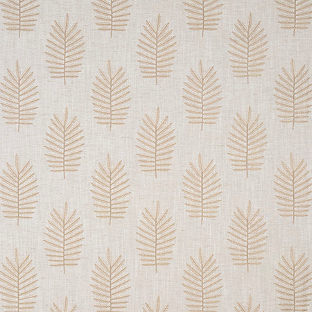 Autumn Fern Linen by Carole Designer Fabric Natural Harmony Base: 82% POLYESTER, 11% COTTON, 7% LINEN Embr: 100% VISCOSE INDIA 75,000 Wyzenbeek Double Rubs 8 3/4" V , 9 1/4" H 55*" Carole Fabrics Fabric - Swanky Fabrics -