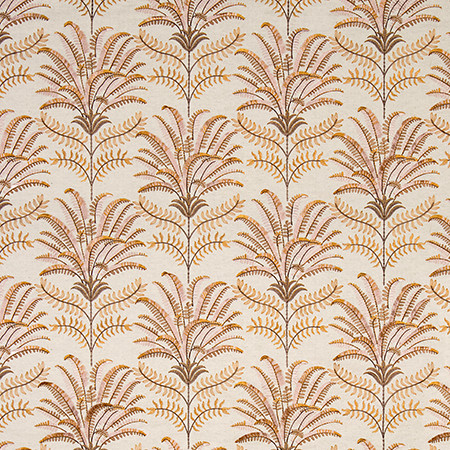 Beyond The Palms Sunset 4005911003 by Carole Exclusive Designer Sunlit Serenity Base: 75% COTTON, 25% LINEN Embr: 100% VISCOSE INDIA 15" V , 17 3/8" H 51 1/2*" Carole Fabrics Fabric - Swanky Fabrics -