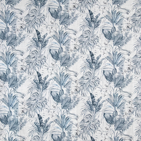 Middle Island Blue Gray by Carole Designer Fabric Blue Horizon 100% COTTON TURKEY 11" V , 27 1/2" H 58" Carole Fabrics Fabric - Swanky Fabrics -