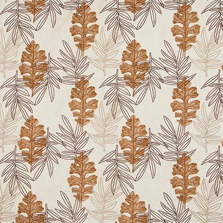Notes Of Nature Cinnamon 4880211000 by Carole Exclusive Designer Natural Harmony Base: 42% POLYESTER FIL, 29% SPUN POLYESTER, 29% SPUN COTTON Embr: 79% VISCOSE FIL, 21% SPUN POLYESTER INDIA 14" V , 17 3/8" H 52*" Carole Fabrics Fabric - Swanky Fabrics -
