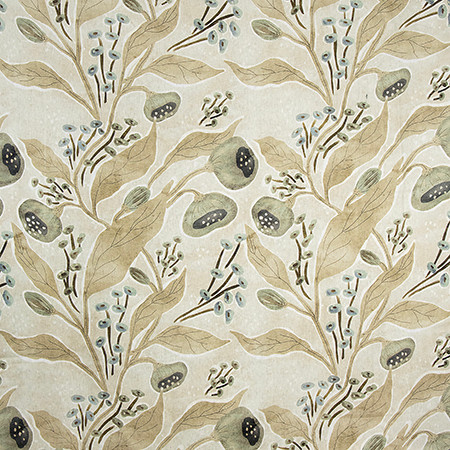 Once Upon Green Tea by Carole Designer Fabric Verdant Vision 100% LINEN POLAND 12,500 Wyzenbeek Double Rubs 27" V , 30 1/2" H 54" Carole Fabrics Fabric - Swanky Fabrics -