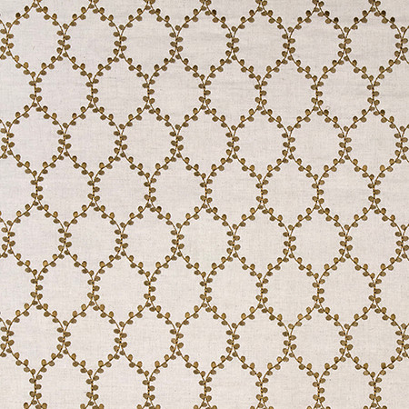 Out And About Golden Olive 5256111002 by Carole Exclusive Designer La Petite Base: 59% COTTON, 41% LINEN Embr: 100% VISCOSE INDIA 5 1/2" V, 3" H 52*" Carole Fabrics Fabric - Swanky Fabrics -
