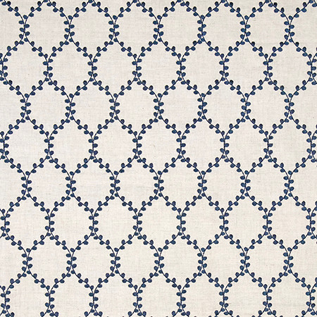 Out And About Navy 5256111003 by Carole Exclusive Designer La Petite Base: 59% COTTON, 41% LINEN Embr: 100% VISCOSE INDIA 5 1/2" V, 3" H 52*" Carole Fabrics Fabric - Swanky Fabrics -