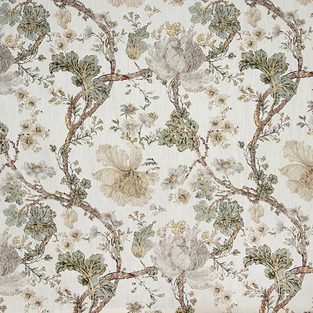 Peaceful Slumber Dew by Carole Designer Fabric Verdant Vision 97% POLYESTER, 3% LINEN PAKISTAN 50,000 Wyzenbeek Double Rubs 28 5/8" V , 27" H 56" Carole Fabrics Fabric - Swanky Fabrics -