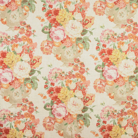 Brilliant Blooms Multi by Carole Fabric Golden Hour 55% Linen, 45% Viscose Spain 19 3/4" V, 13 1/2" H HD 54" Carole Fabrics Fabric - Fabric Carolina -