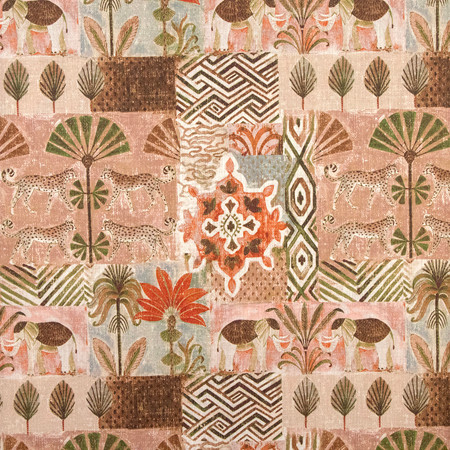 Life On Safari Sienna by Carole Fabric Golden Hour 88% Polyester, 12% Linen India 27" V, 27" H 54" Carole Fabrics Fabric - Fabric Carolina -
