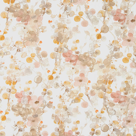 Nickname Blossom by Carole Fabric Golden Hour Base: 100% Cotton Embr: 100% Rayon India 18 1/2" V, 25" H HD 50*" Carole Fabrics Fabric - Fabric Carolina -