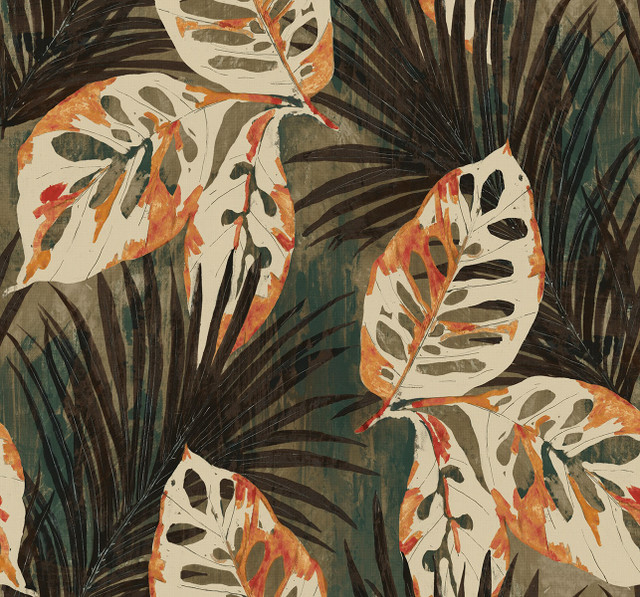 Karma Metallic Autumn AG60206 by Seabrook Designs Wallpaper Bali Tropical Mylar United States 60.75 sq ft 27" Seabrook Wallpaper - Fabric Carolina -
