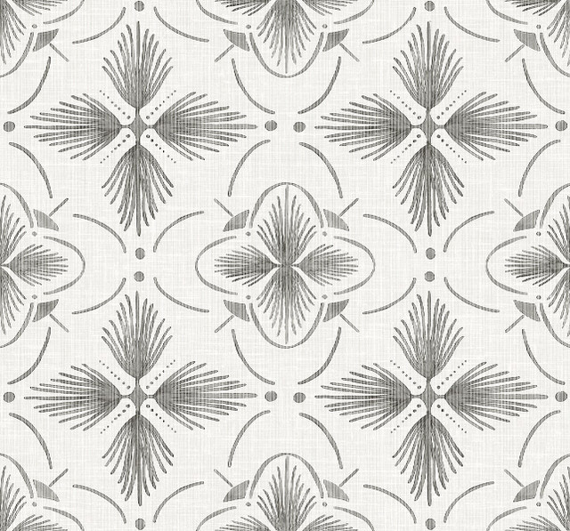 Sari Charcoal AG60400 by Seabrook Designs Wallpaper Bali Tropical Heavyweight Paper United States 60.75 sq ft 27" Seabrook Wallpaper - Fabric Carolina -