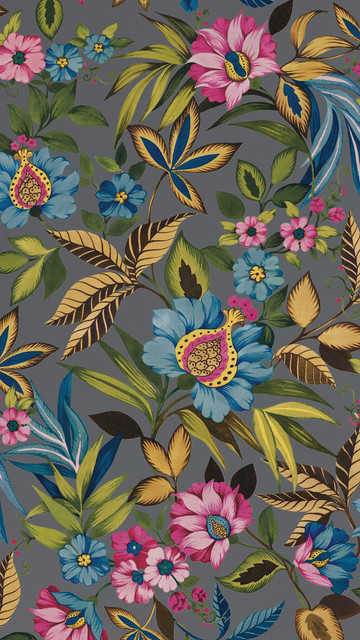 Raya Metallic Garden AG61608 by Seabrook Designs Wallpaper Bali Tropical Mylar United States 60.75 sq ft 27" Seabrook Wallpaper - Fabric Carolina -