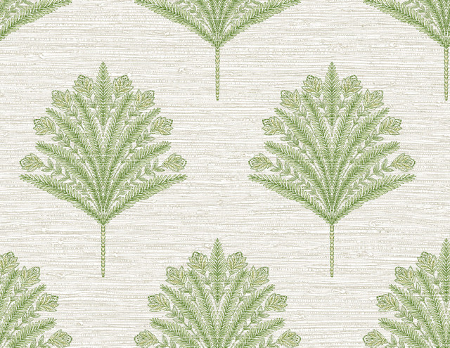 Harta Green Tea AG61904 by Seabrook Designs Wallpaper Bali Tropical 20 oz. Type II Vinyl United States 60.75 sq ft 27" Seabrook Wallpaper - Fabric Carolina -