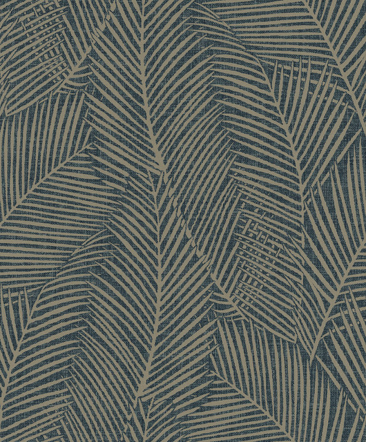 Pampas Palm Deep Blue EN41002 by Seabrook Designs Wallpaper Natural Grass Textures Nonwoven Netherlands 57.5 sq ft 20.9" Seabrook Wallpaper - Fabric Carolina -