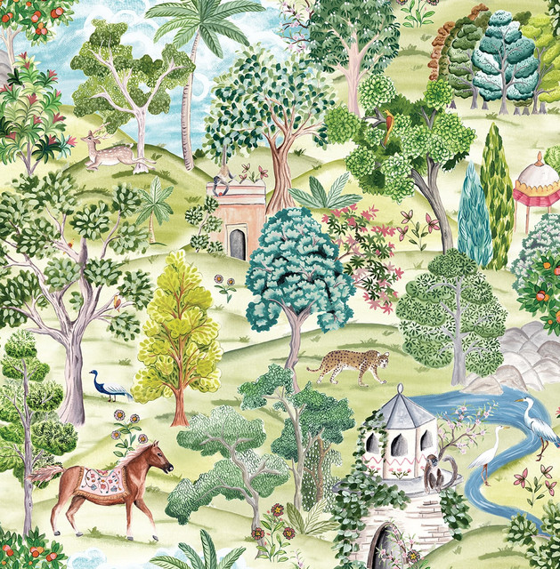 Mystical Garden Greenery DB21104 by Daisy Bennett Designs Peel and Stick Wallpaper Daisy Bennett Peel and Stick Nonwoven United States 30.75 sq ft 20.5" Seabrook Peel and Stick Wallpaper - Fabric Carolina -