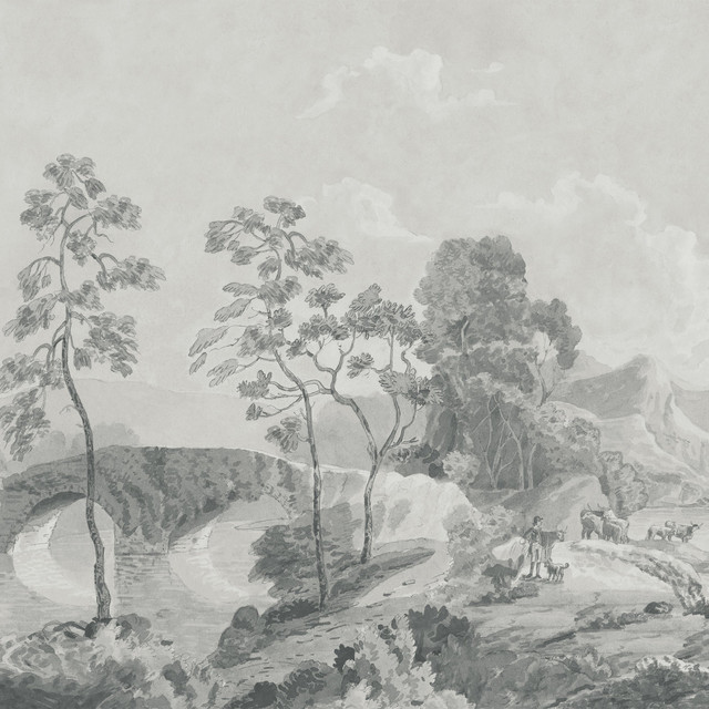 Savery Mural Grey ATM24571 by Anna French Wallpaper