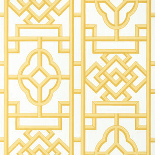 Luxembourg Damask Yellow T1331 by Thibaut Wallpaper