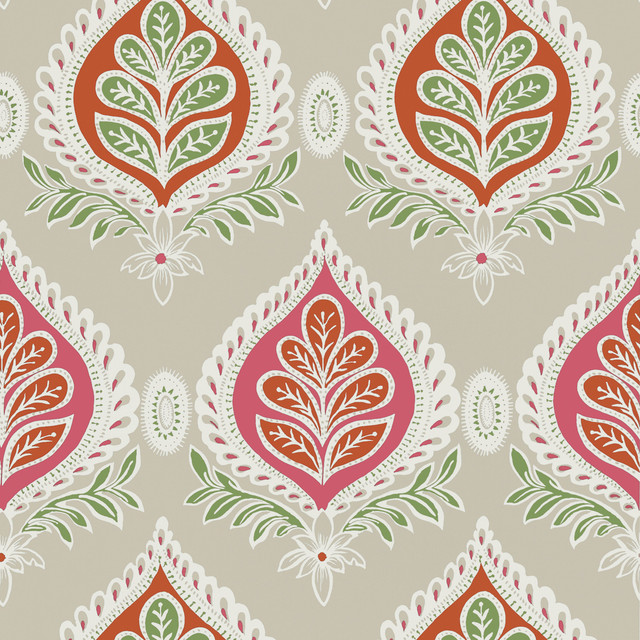 Midland Pink and Coral T24315 by Thibaut Wallpaper