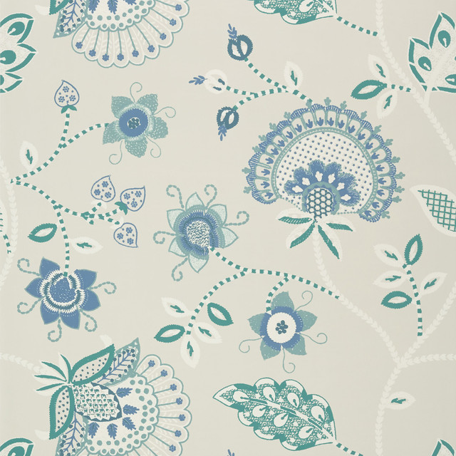 Portofino Blue and Aqua T24301 by Thibaut Wallpaper
