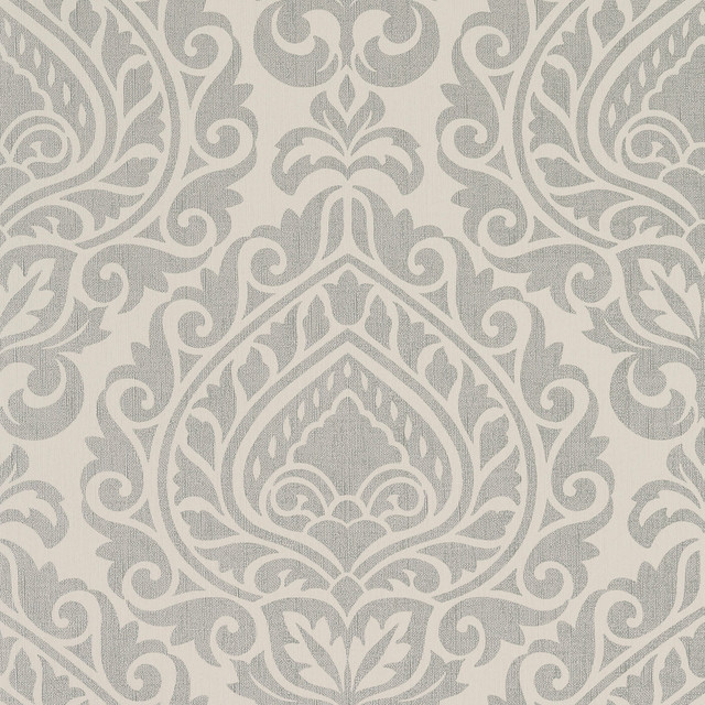 Annette Metallic Silver on Linen AT34111 by Anna French Wallpaper
