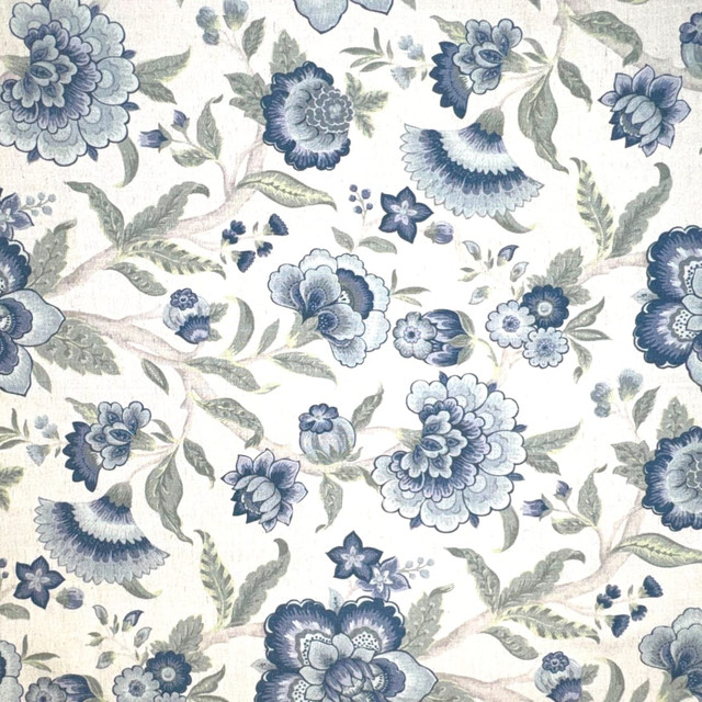Sezincote Floribunda Aquamarine by Europatex Fabric