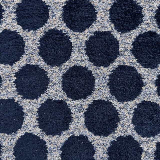 Domino Blues by Magnolia Designer Fabric Required Minimum Quantity Purchase: 2 yards Content: 92% POLYESTER, 8% COTTON Origin: INDIA Performance: 50,000+ WYZ Repeat: Horizontal: 2.25 and Vertical: 3.25 Width: 54 Uses: Upholstery