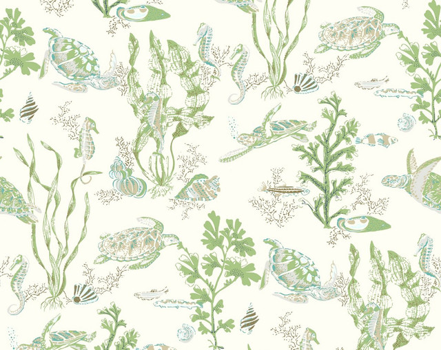 Garparilla | Vinyl Ii Seaweed SCWP88209VD0002 by Scalamandre Wallpaper