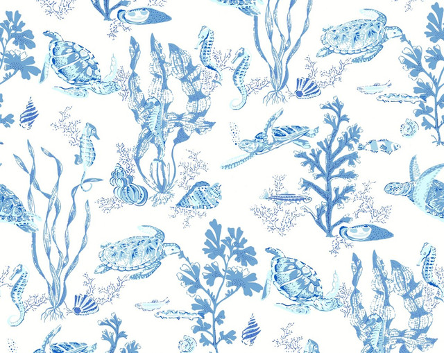 Garparilla | Vinyl Ii Marine SCWP88209VD0003 by Scalamandre Wallpaper