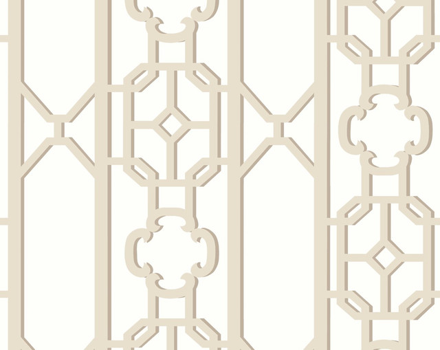 Joanna Fret Toffee SCWP88582D0003 by Scalamandre Wallpaper