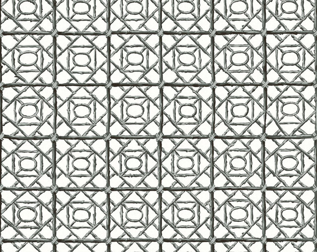 Ormond Fret Wallcovering Charcoal SCWP88613D0011 by Scalamandre Wallpaper